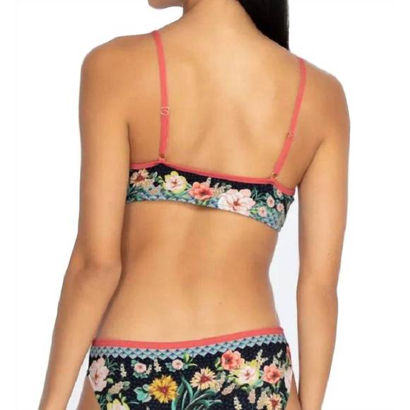 NEW JOHNNY WAS mia front tie bikini top in multi - Picture 2 of 3